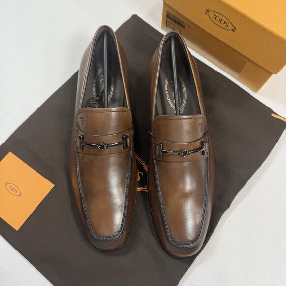 Tod’s BROWN CALFSKIN T-CLAMP BIT Loafer Size 7.5UK/9US New In Box MSRP $1,050 main image 5